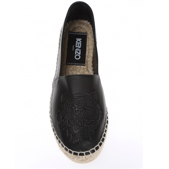 Kenzo Leather Tiger Black Flat Espadrilles - Picture 16 of 16